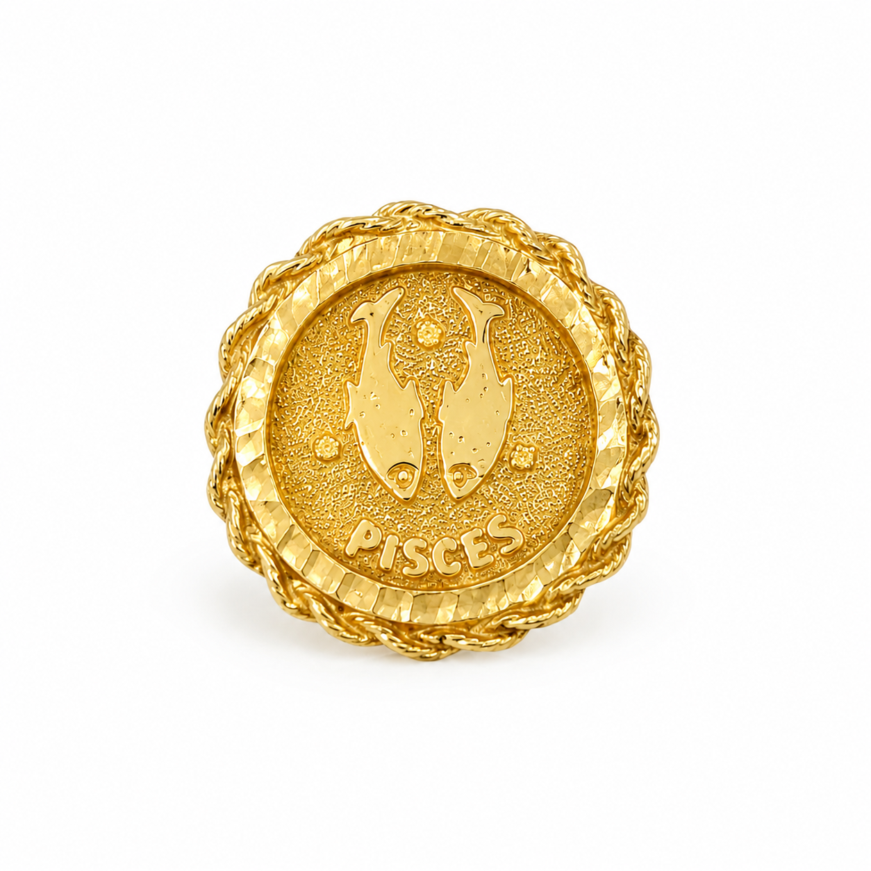 10KT Yellow Gold Pisces Ring [A2P9]