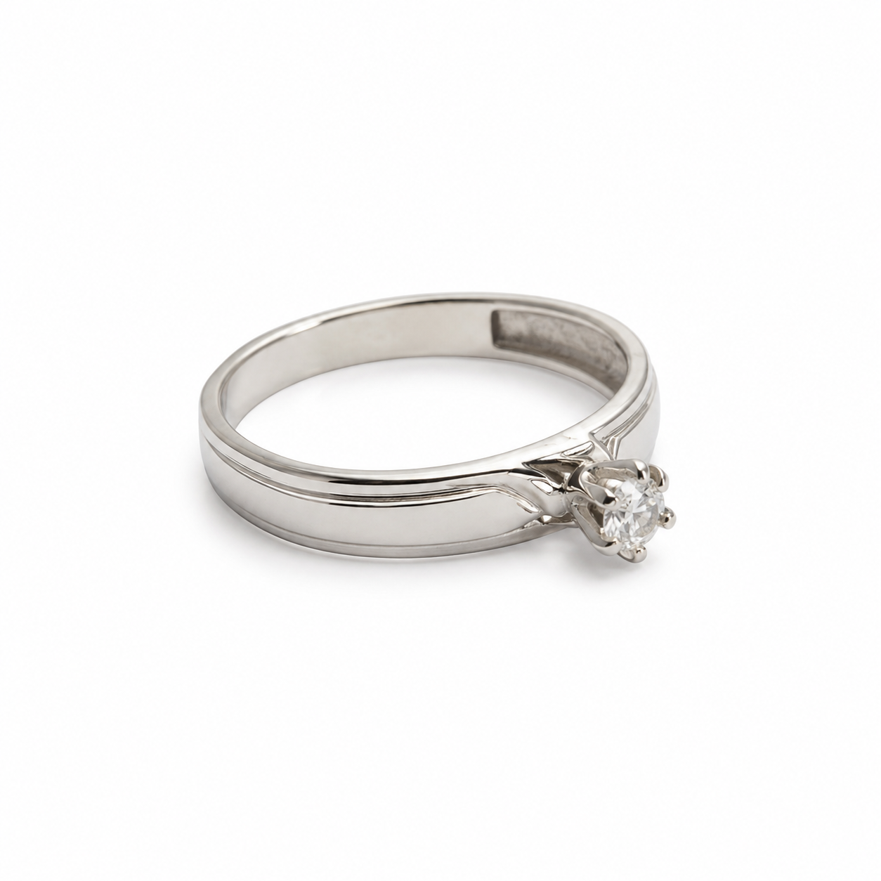 10KT White Gold 0.08 CTW Diamond Ring [K6H00]