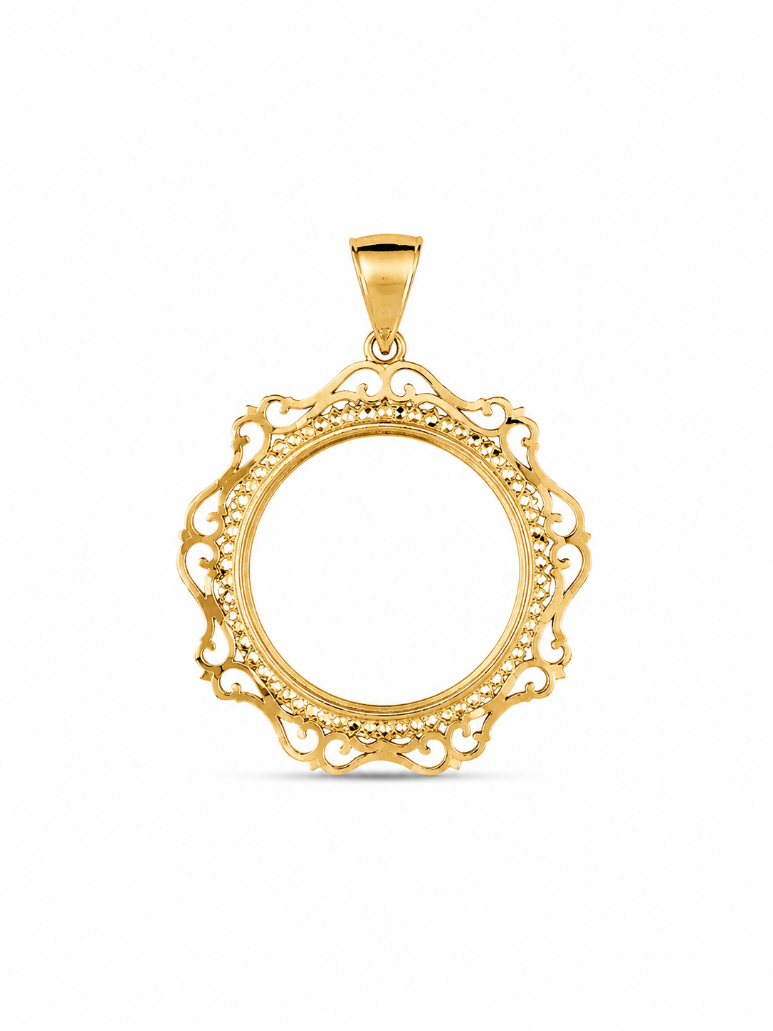 14KT Yellow Gold Designer Bezel Pendant [A15P6]