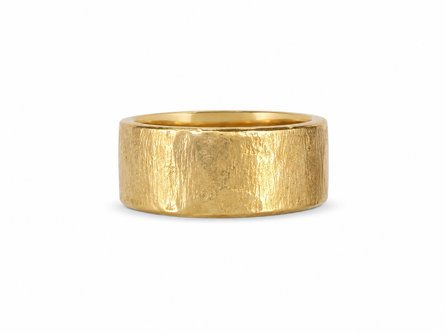 14KT Yellow Gold Wide Textured Band [A3P8]