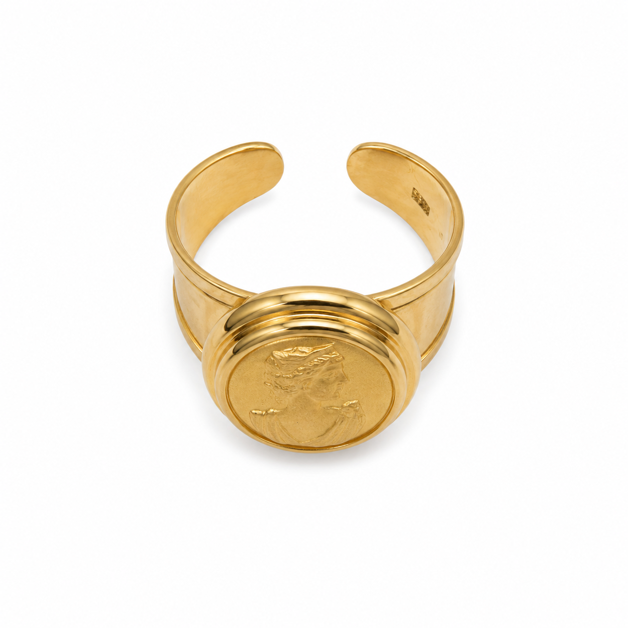 14KT Yellow Gold Vintage Cameo Lady Ring [A3P0]