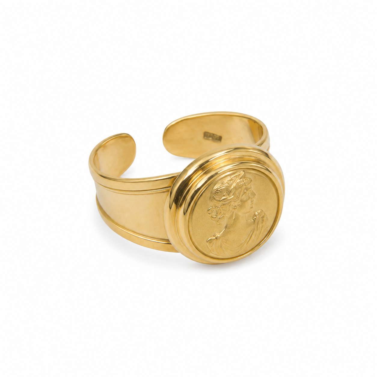 14KT Yellow Gold Vintage Cameo Lady Ring [A3P0]