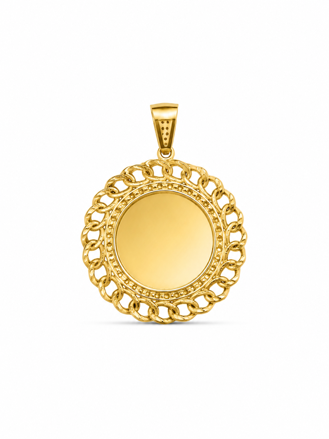 14KT Yellow Gold Round Memory Pendant [A6P3]