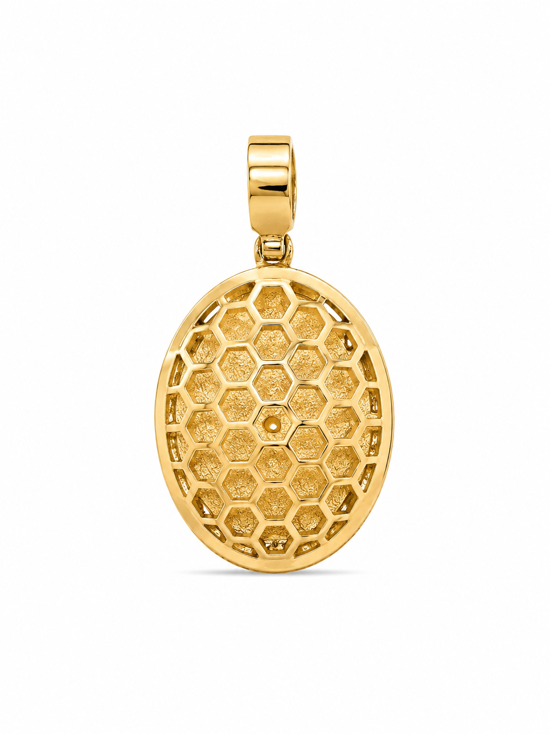 14KT Yellow Gold Oval Medusa Pendant [A7B5]