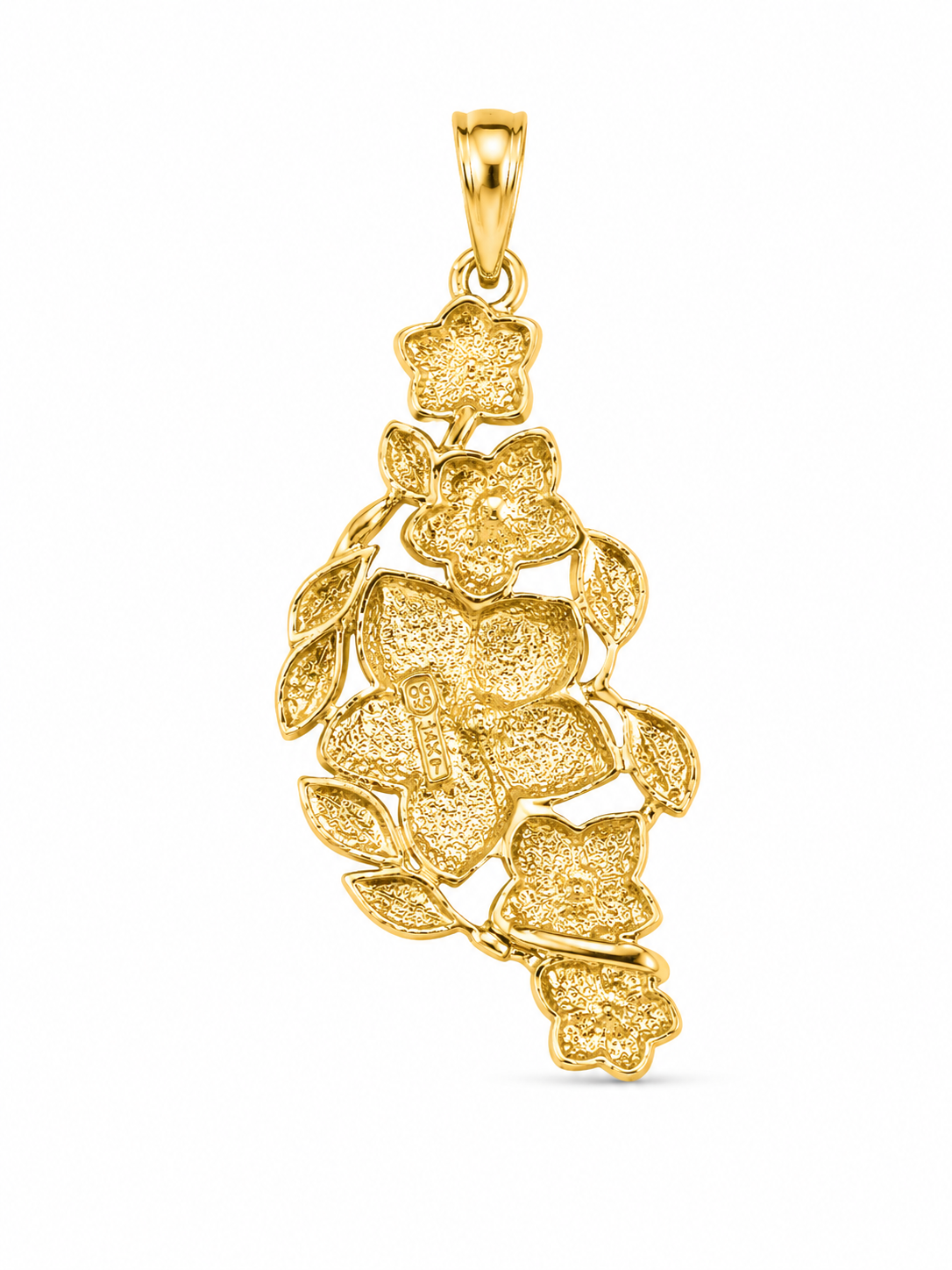 14KT Yellow Gold Hawaiian Plumeria Pendant [A4B2]