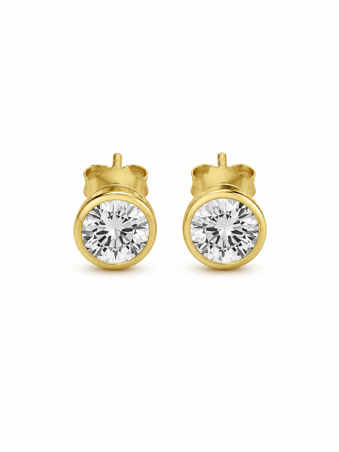 Stainless Steel Yellow Necklace and Earrings Cubic Zirconium Set