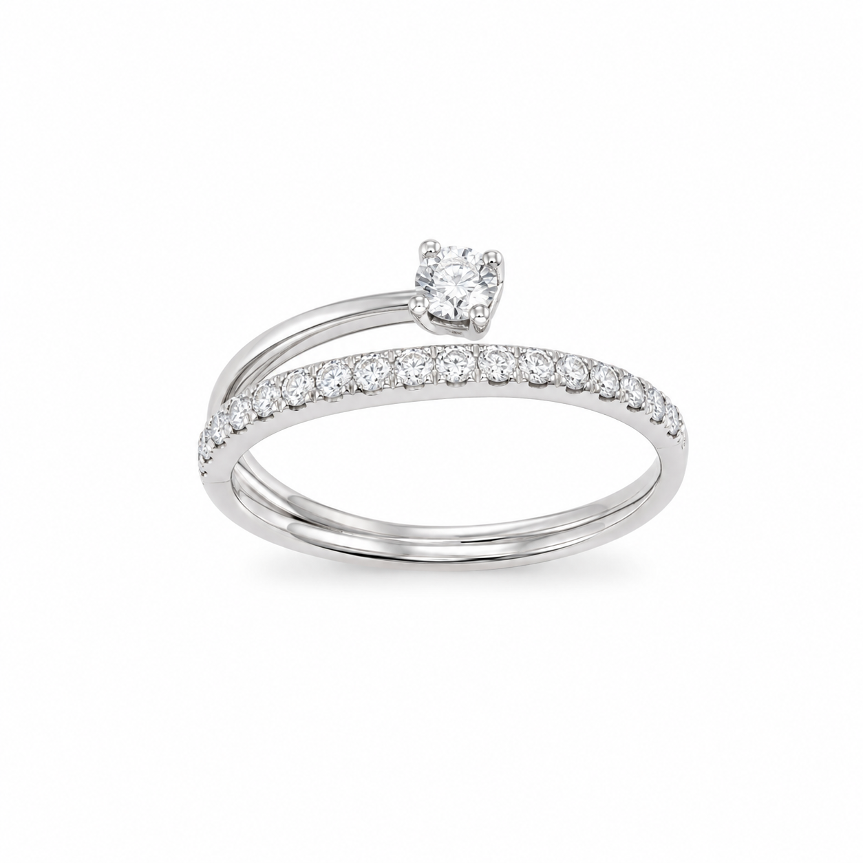 18KT White Gold 0.30 CTW Diamond Ladies Ring [K16H50]