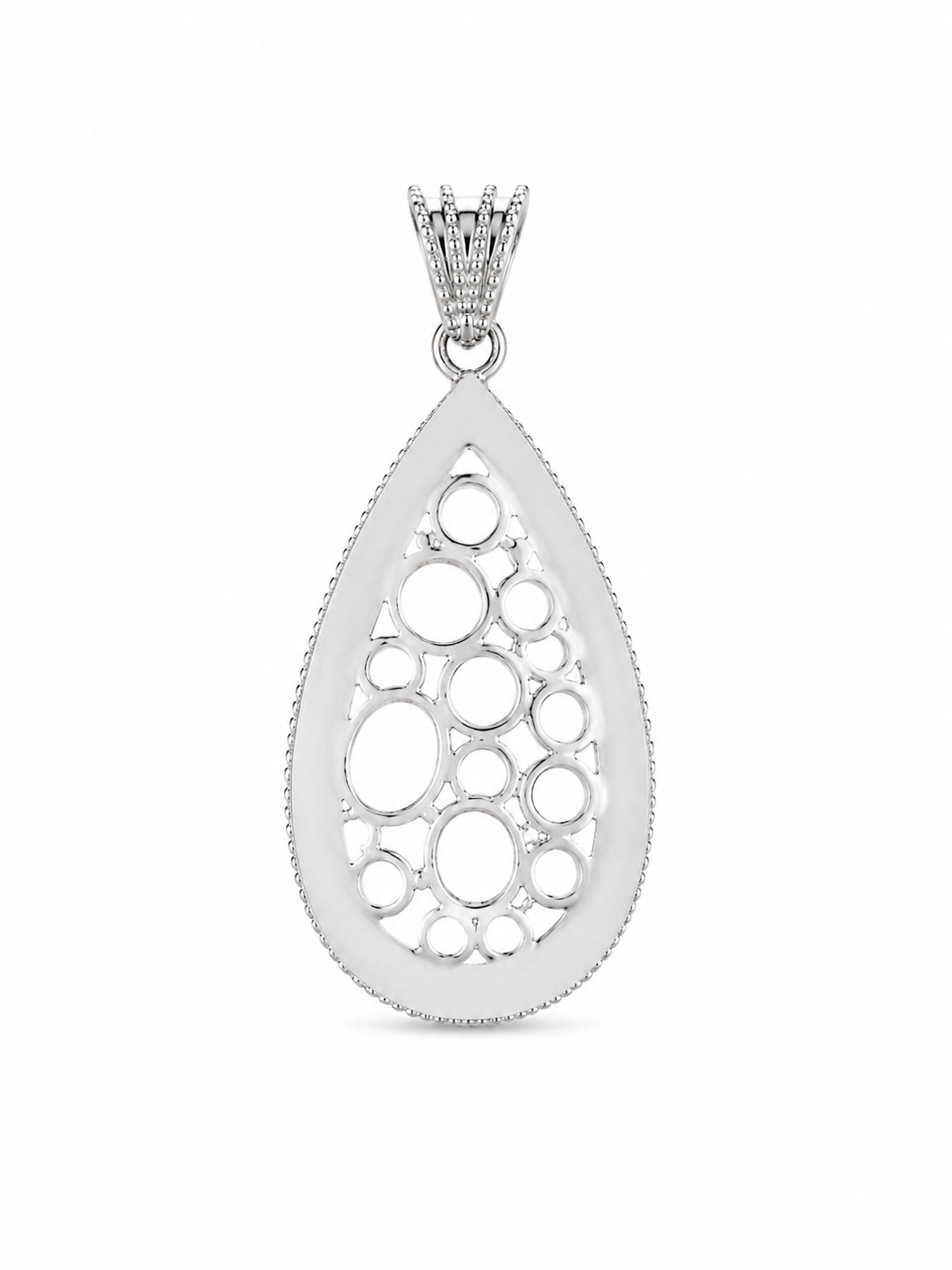 14KT White Gold Tear Drop Pendant [A5B5]