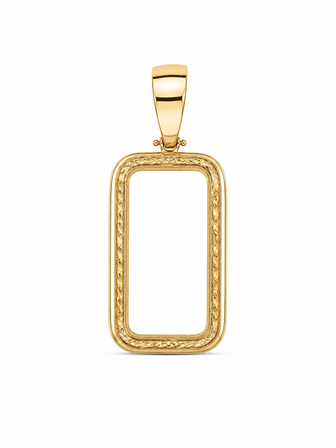 14KT Yellow Gold Designer Bezel Pendant [A13B6]