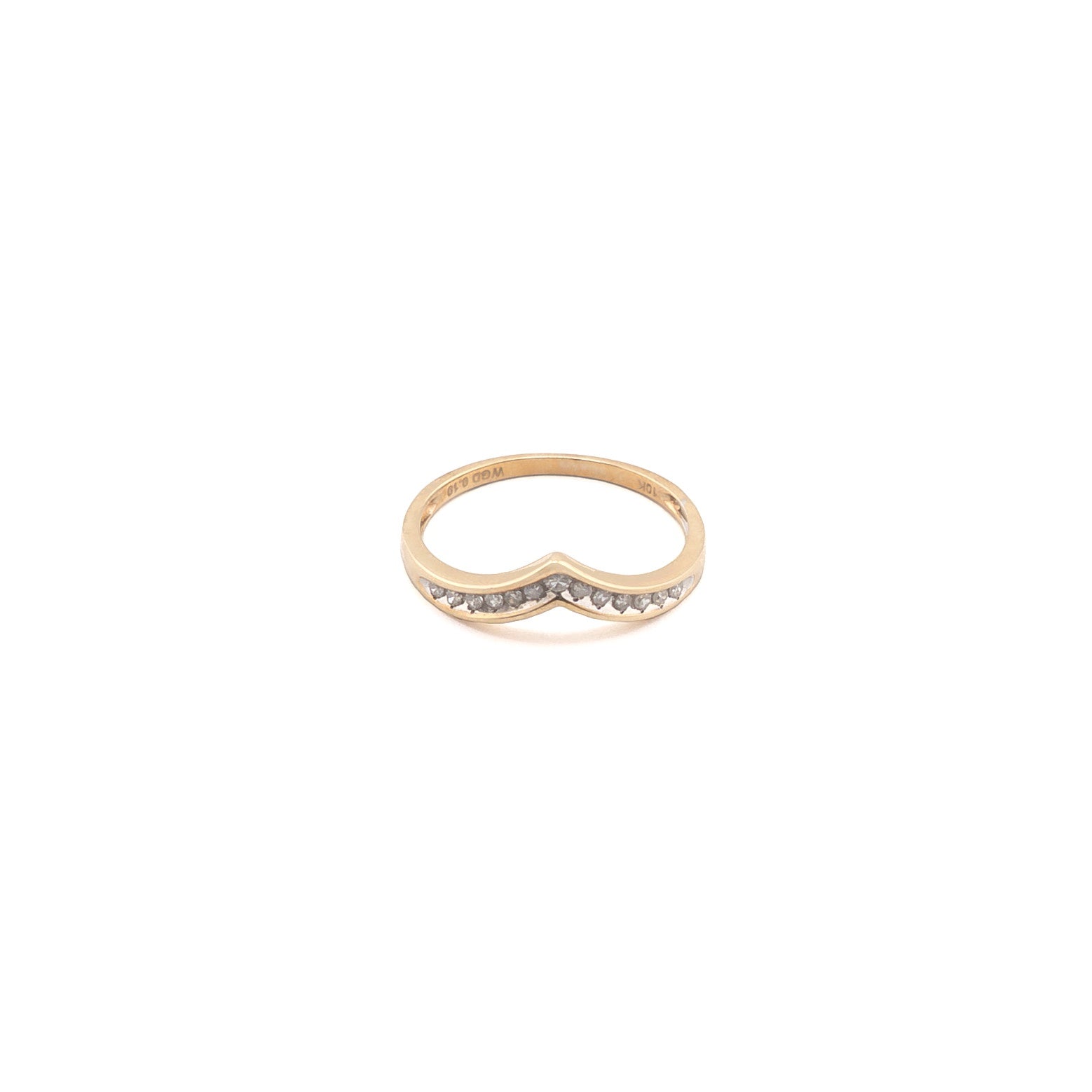 10KT Yellow Gold 0.10 CTW Diamond Ring [K6H00]