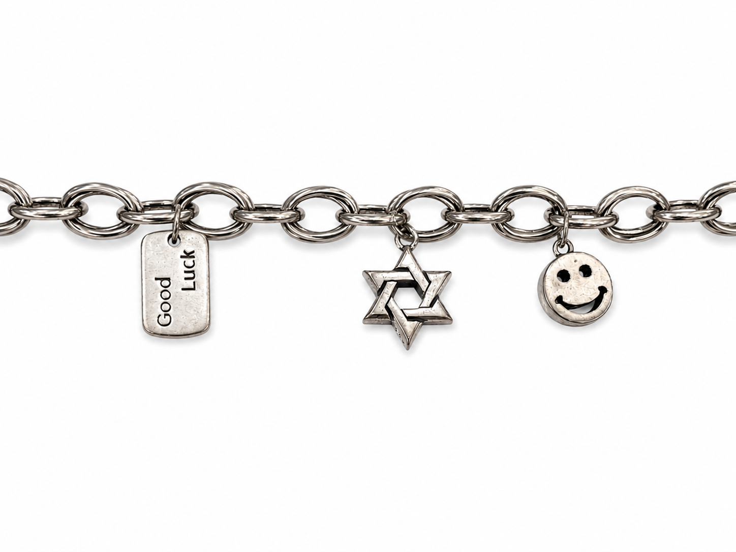 Sterling Silver Three Charm Bracelet