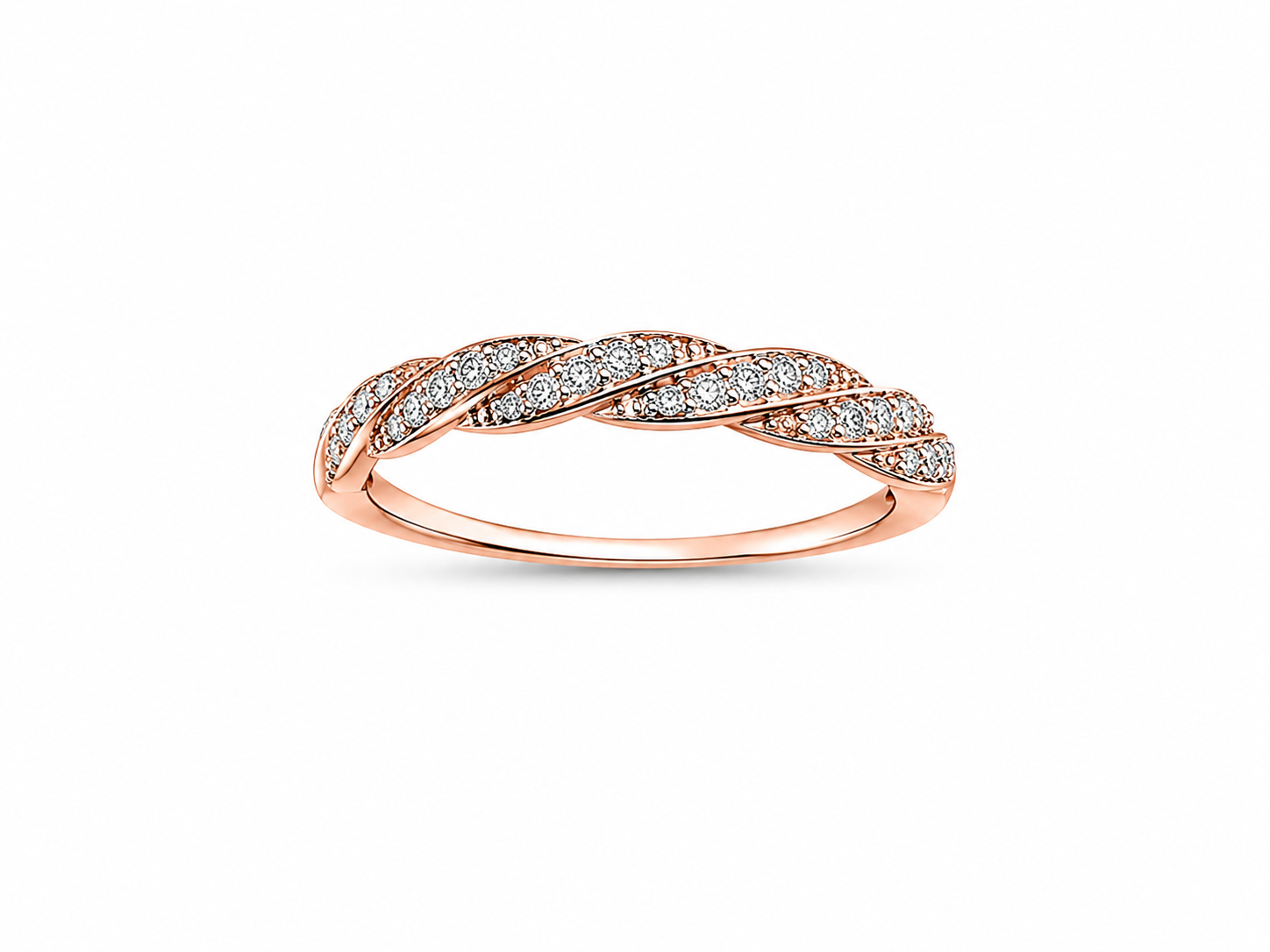 10KT Rose Gold 0.12 CTW Diamond Ring [A1B6 - K7H50]