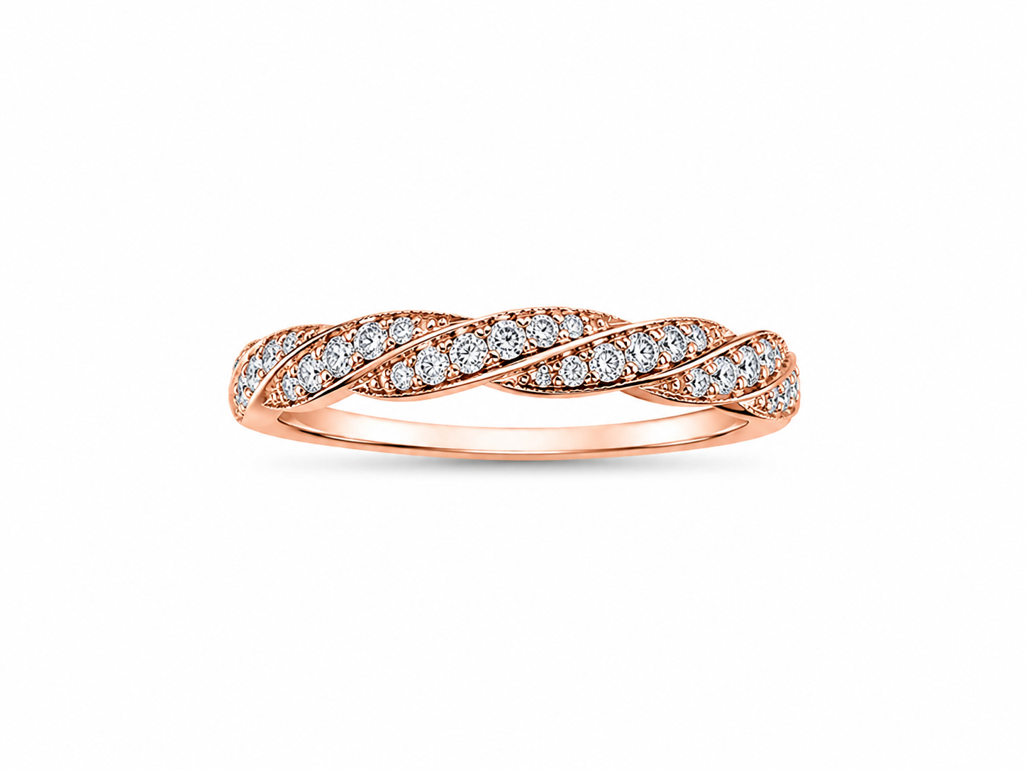 10KT Rose Gold 0.12 CTW Diamond Ring [A1B6 - K7H50]