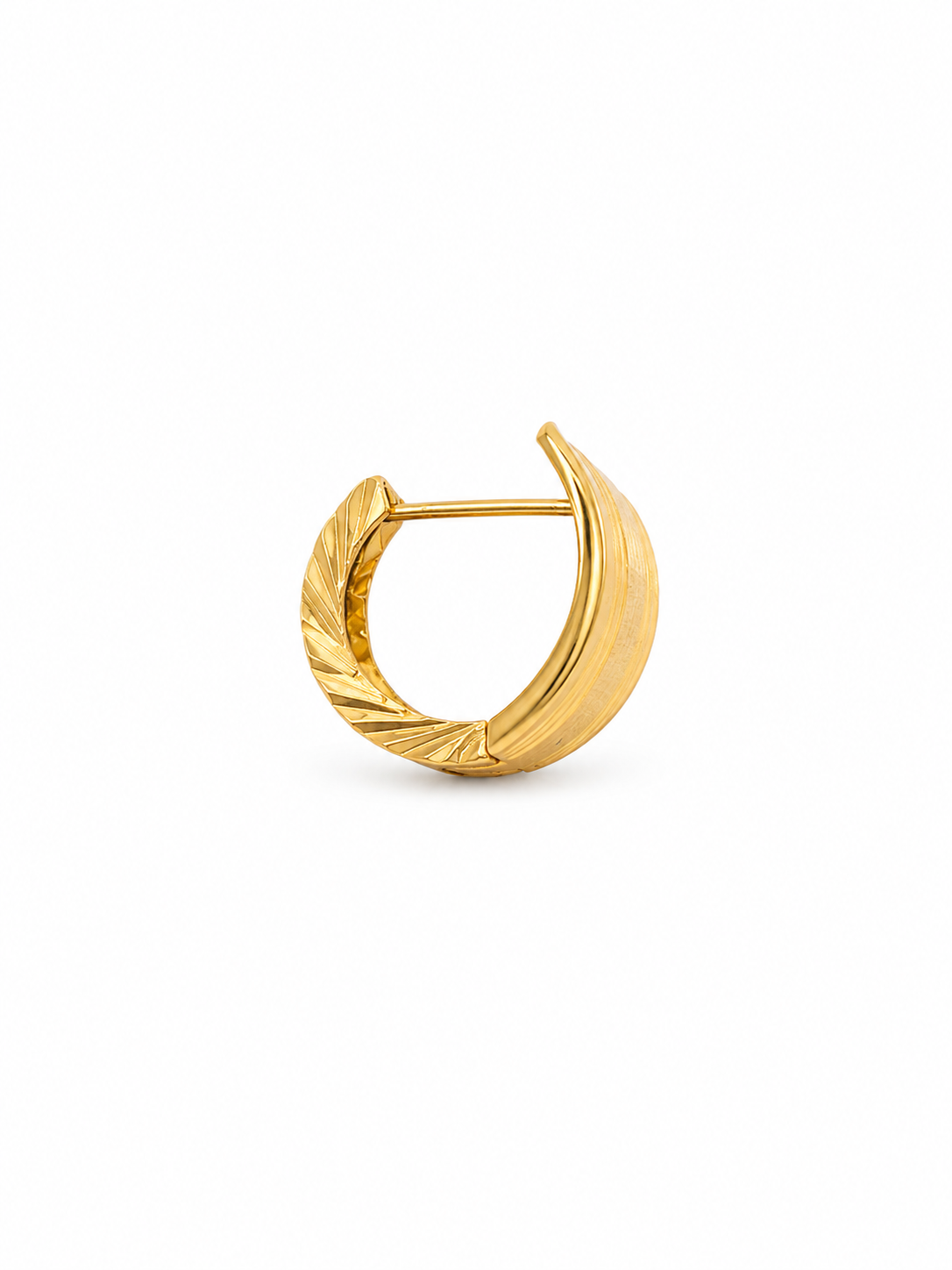 18KT Square Stud Yellow Gold Earrings [A5B8]