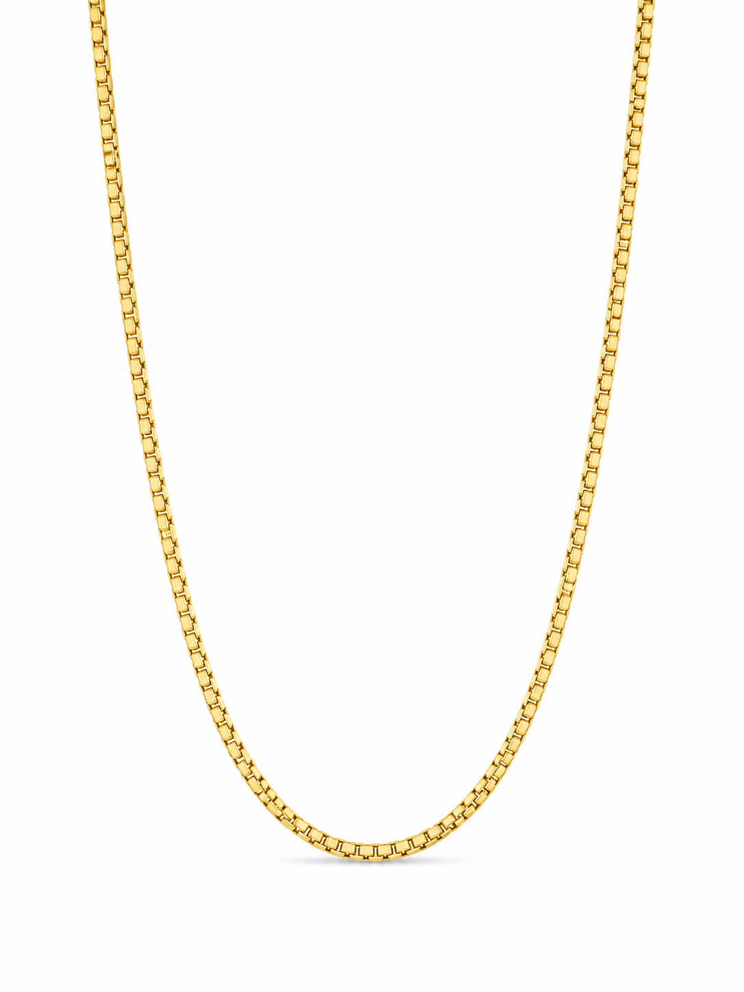 10KT Solid Yellow Gold 2.5 MM Lobster Lock Box Chain
