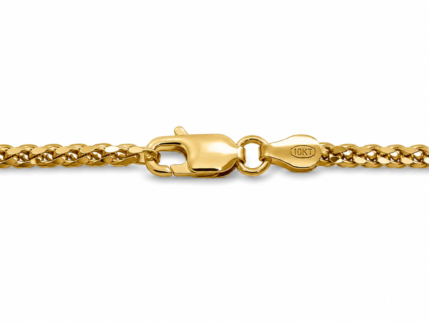10KT Solid Two Tone Gold 2 MM Franco Link Chain