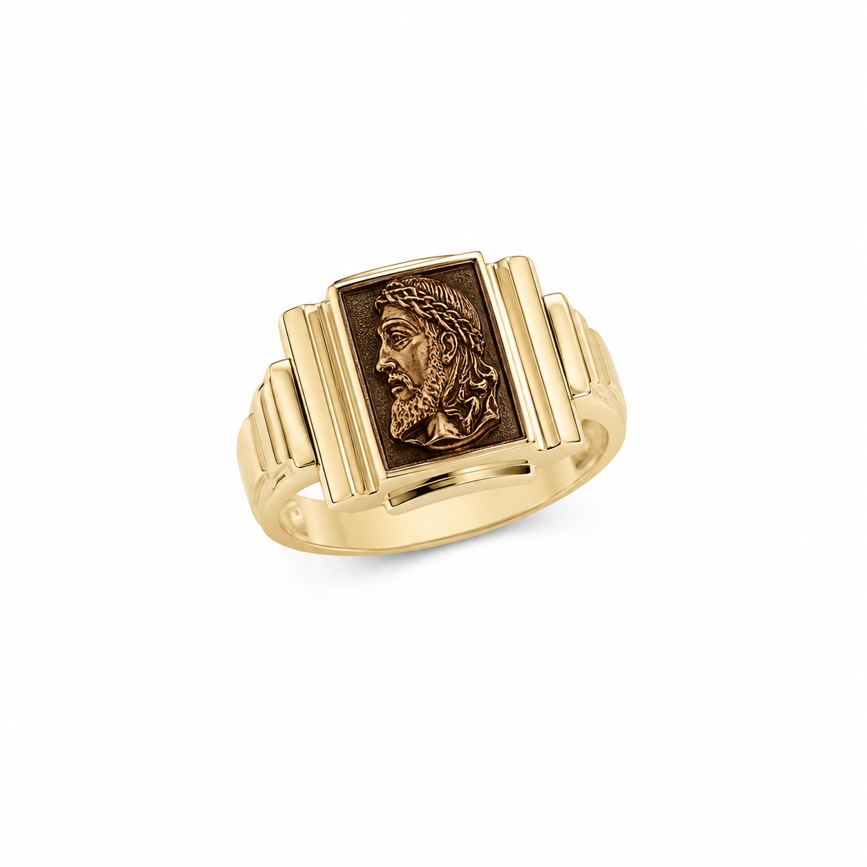 10KT Egyptian Face Ring Yellow Gold [A2B3]