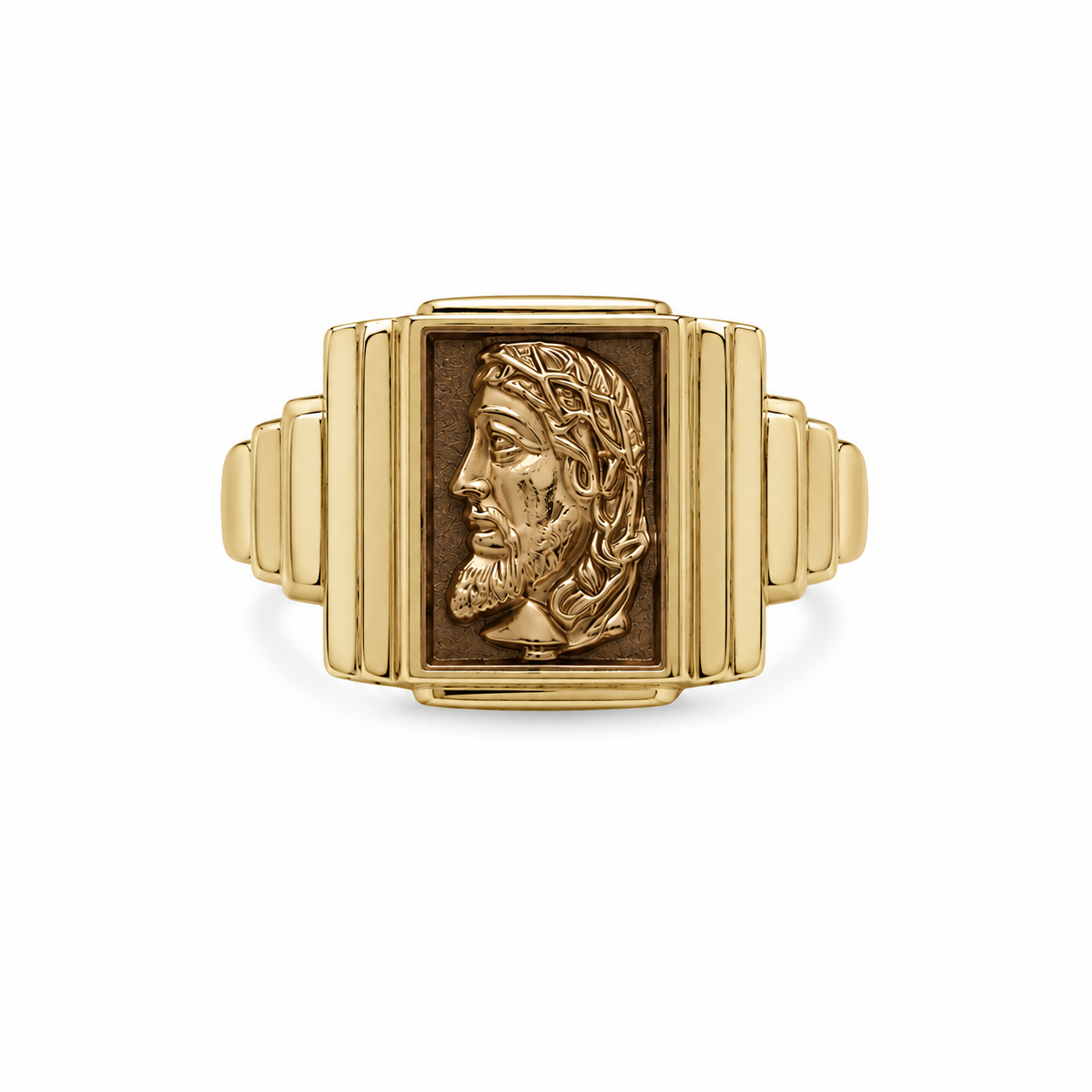 10KT Egyptian Face Ring Yellow Gold [A2B3]