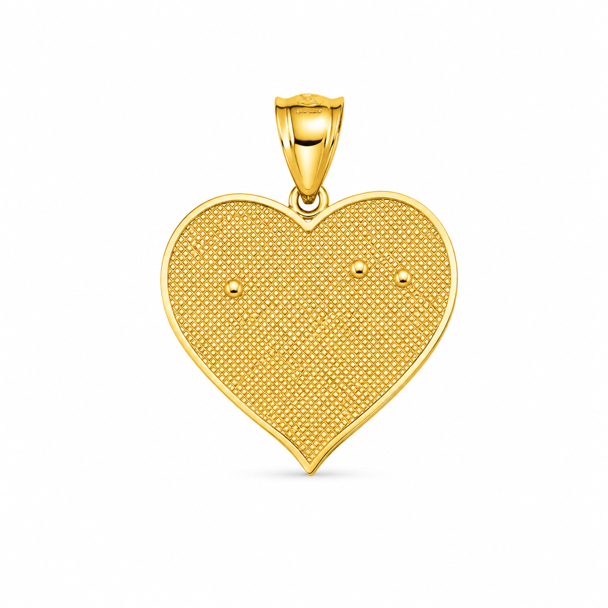 10KT Heart Flower Virgin Mary Cubic Zirconium Yellow Gold Pendant [A3B7]
