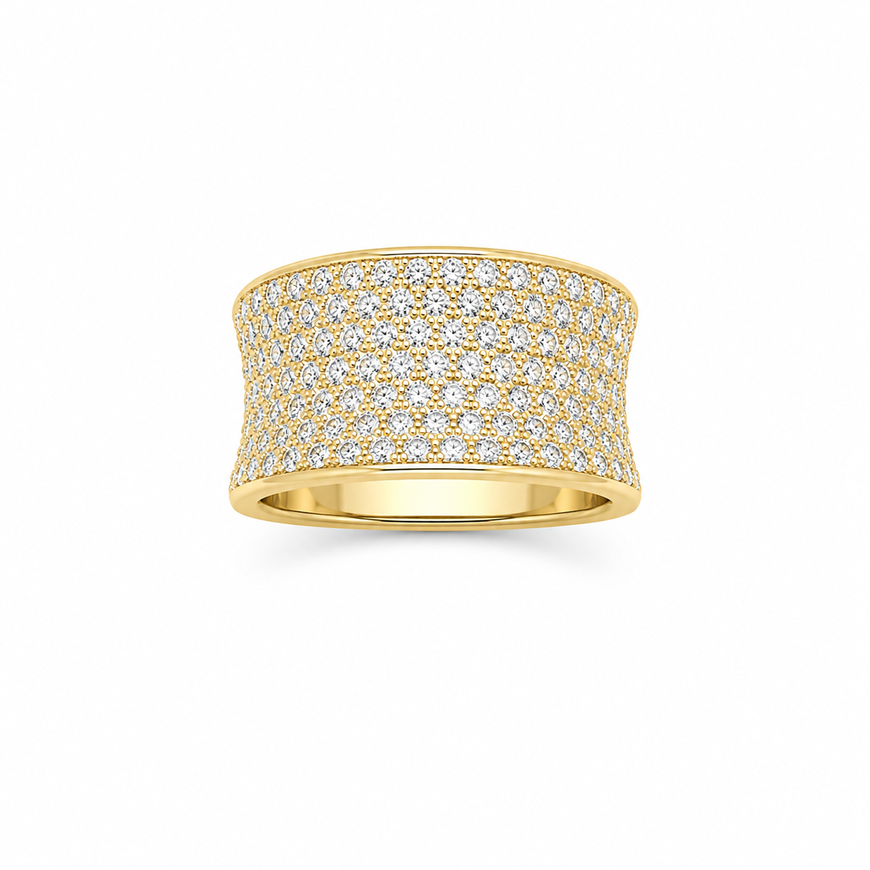 10KT Cubic Zirconium Band Yellow Gold Ring [A4B5]