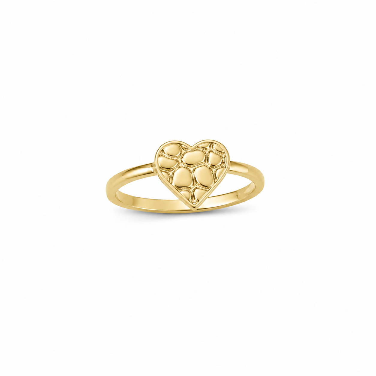 10KT Heart Yellow Gold Ring {A1B6]