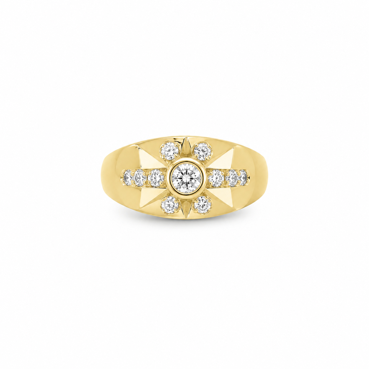 10KT Cubic Zirconium Yellow Gold Ring [A3B5]