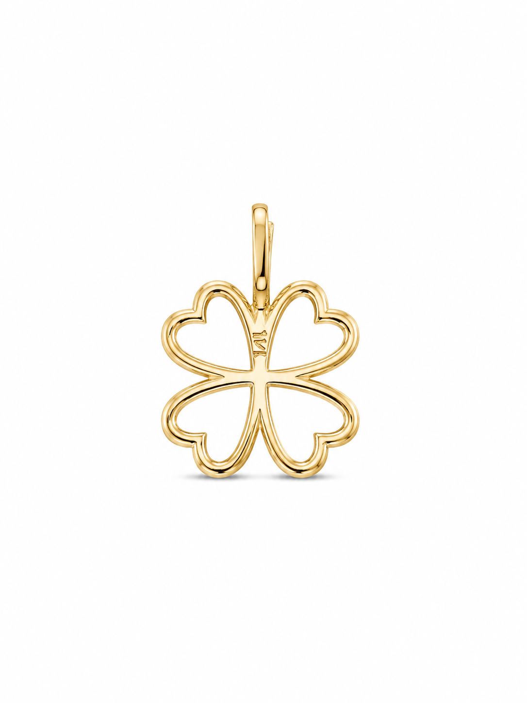 14KT Four Leaf Clover Yellow Gold Pendant [A0B4]