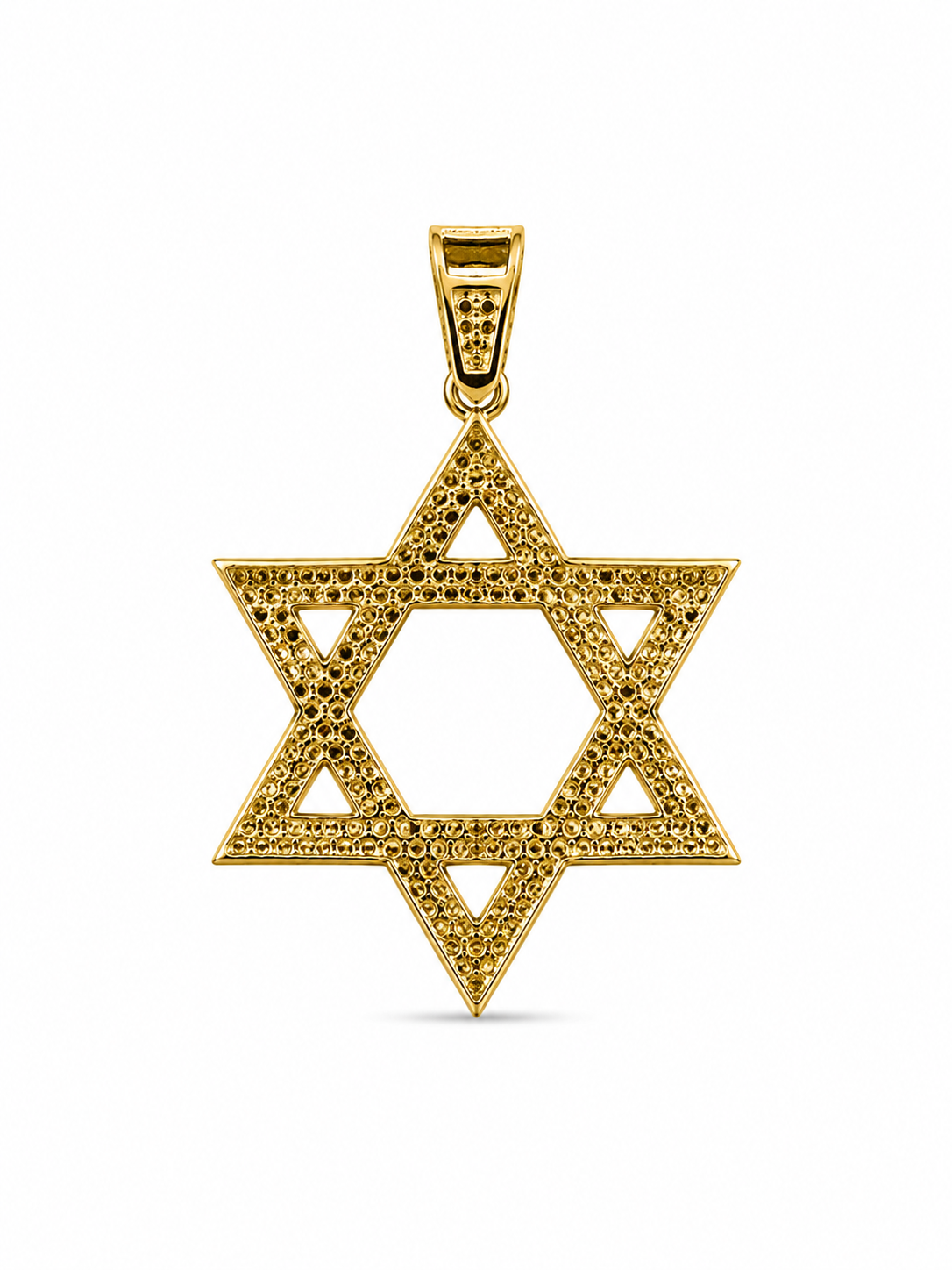 10KT Yellow Gold Star of David CZ Pendant [A6B3]