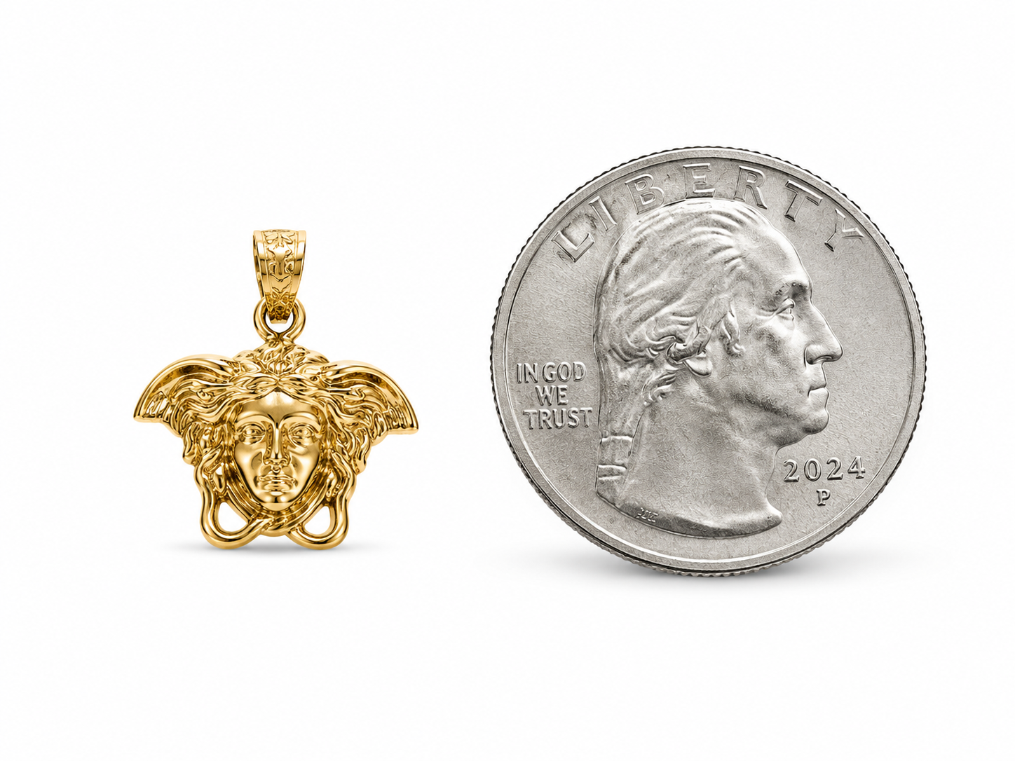 10KT Yellow Gold Medusa Pendant [A0B95]