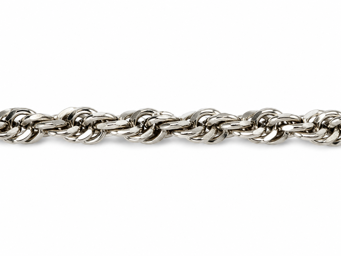 10KT White Gold 3 MM Rope Chain