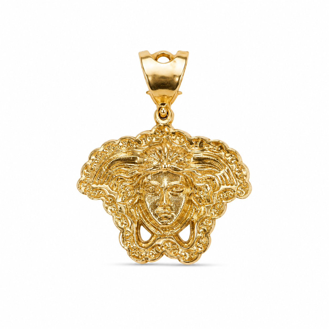10KT Yellow Gold Medusa Pendant [A5P0]
