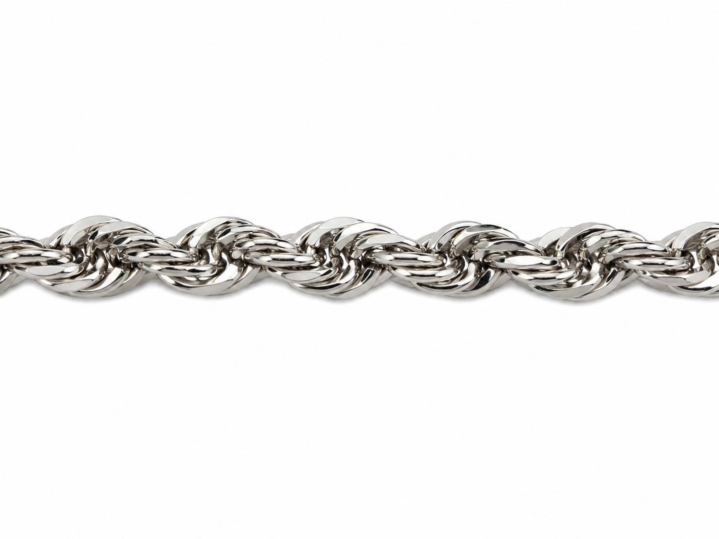 10KT White Gold 4.5 MM Rope Chain