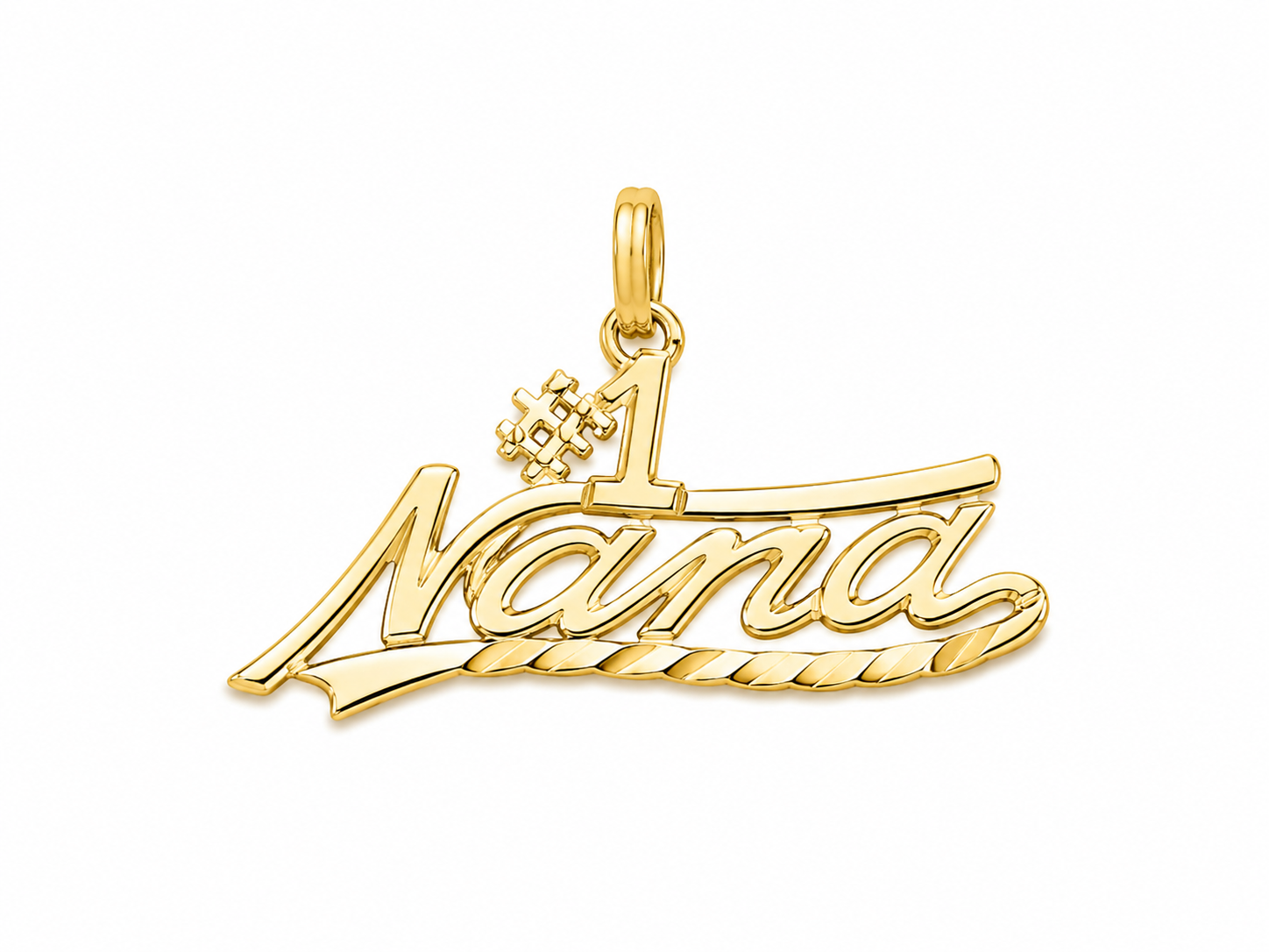 14KT #1 Nana Yellow Gold Pendant [A0B6]