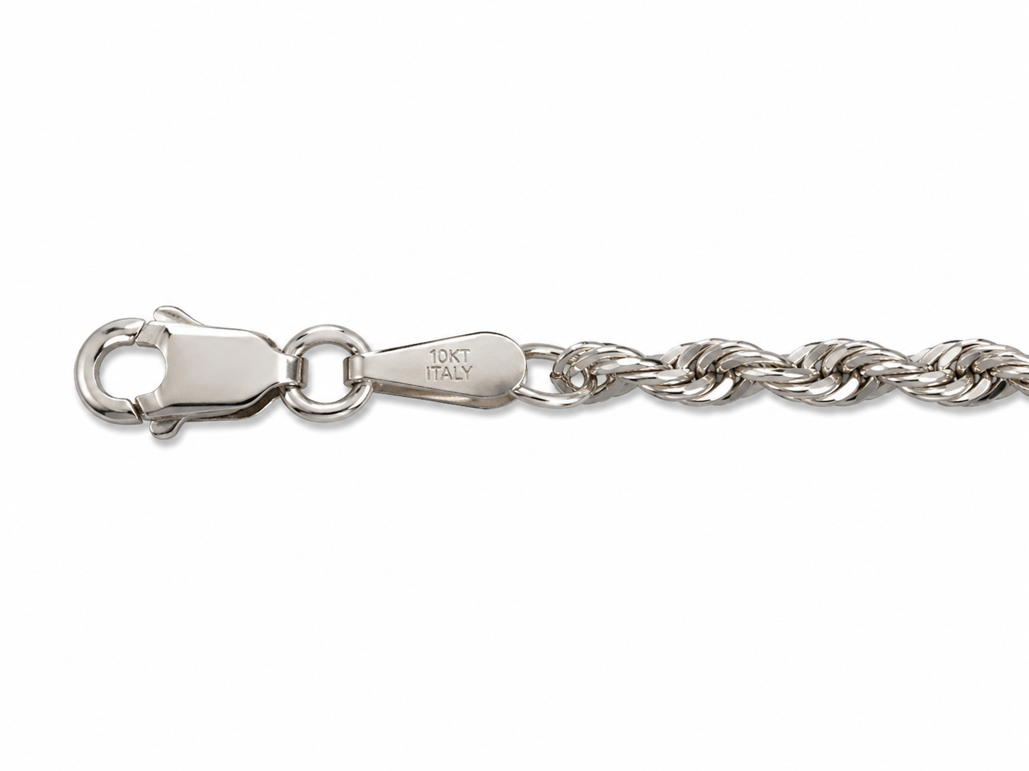 10KT White Gold 2 MM Rope Chain
