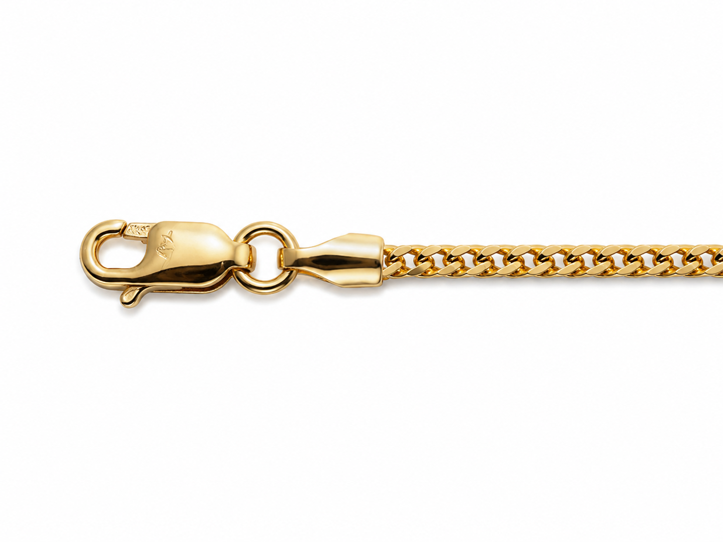 14KT Solid Two Tone Gold 2 MM Franco Link Chain
