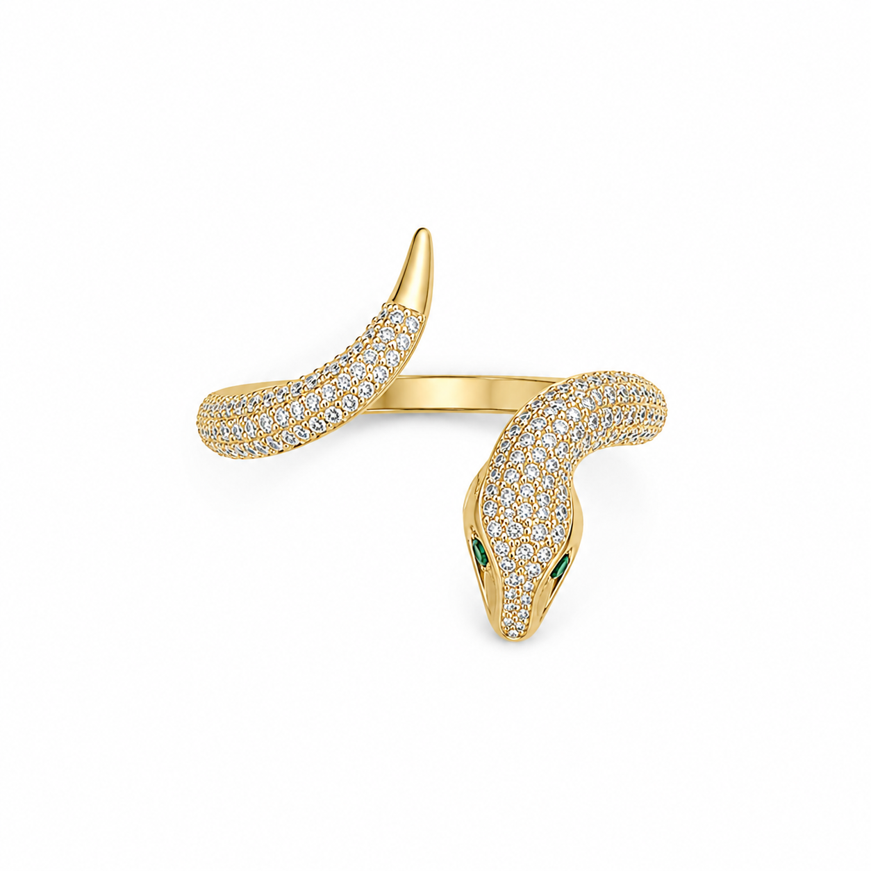 14KT Snake Wrap Cubic Zirconium Yellow Gold Ring [A4B1]