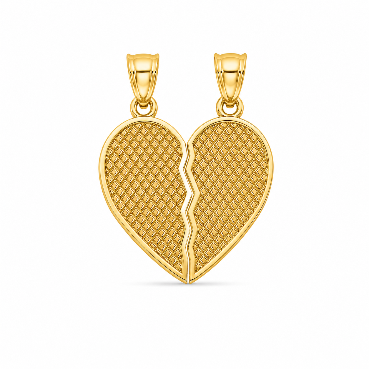 14KT Best Friend Heart Yellow Gold Pendant [A4B1]