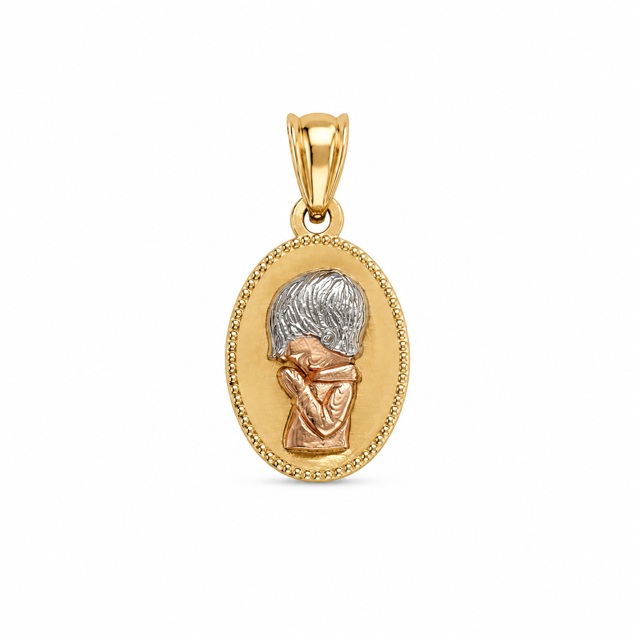 14KT Tri-Color Pray Pendant [A1B5]