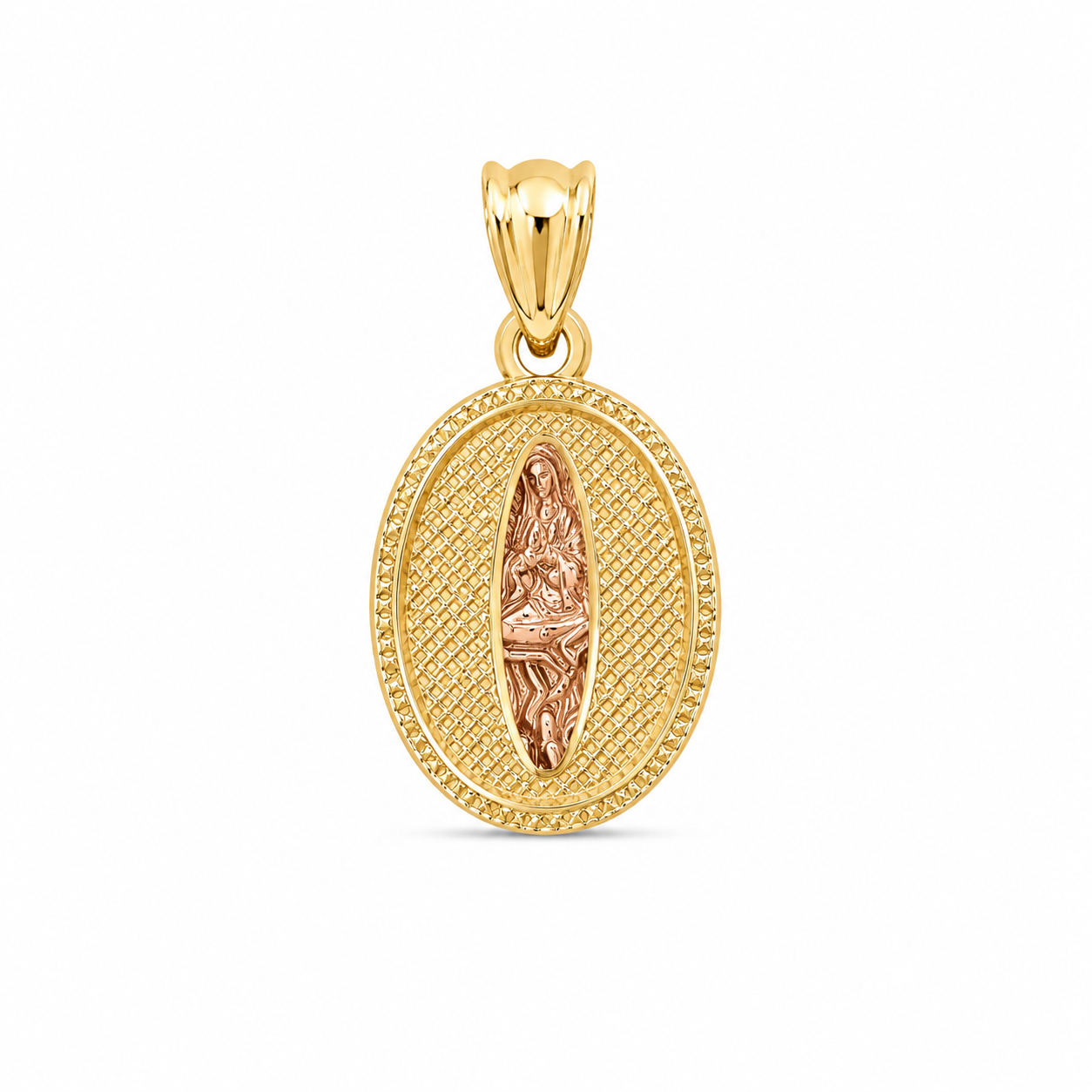 14KT Tri-Color Pray Pendant [A1B5]