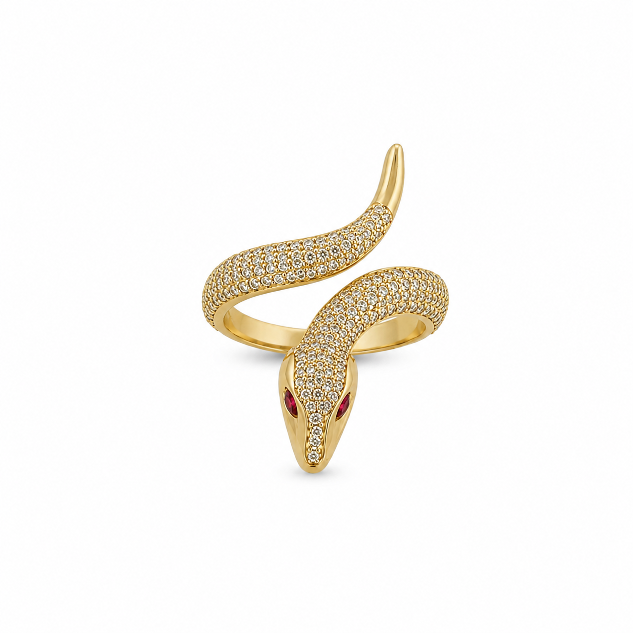 14KT Snake Cubic Zirconium Yellow Gold [A4B7]