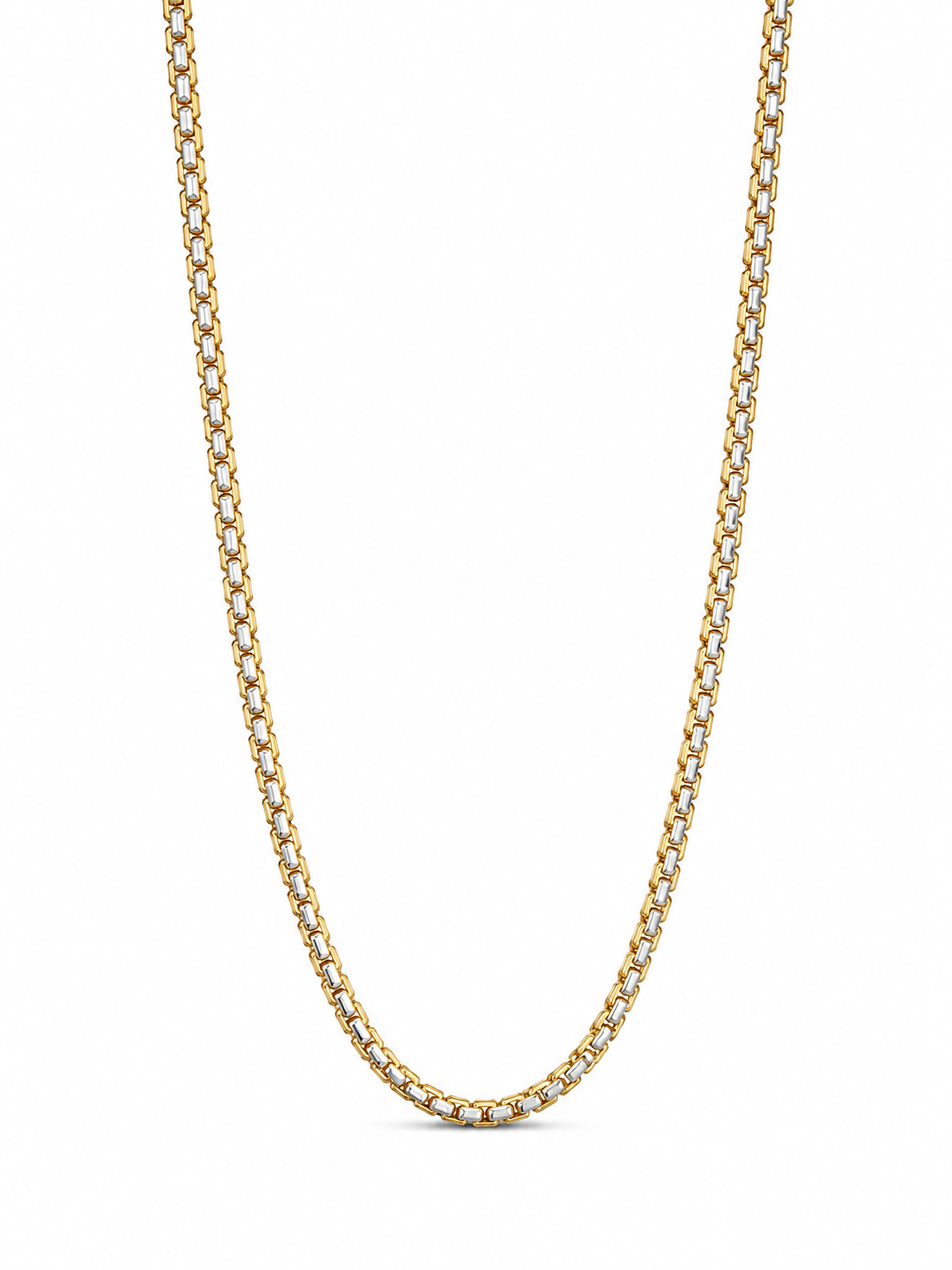 14KT Solid Yellow Gold 2.5 MM Lobster Lock Pave Diamond Cut Box Chain