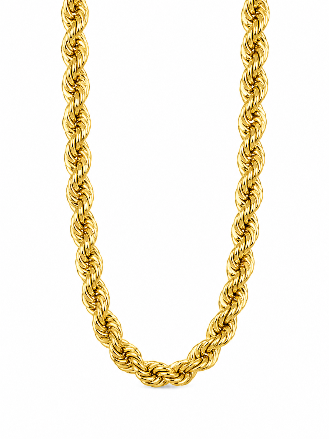 14KT Solid Yellow Gold 8 MM Rope Chain