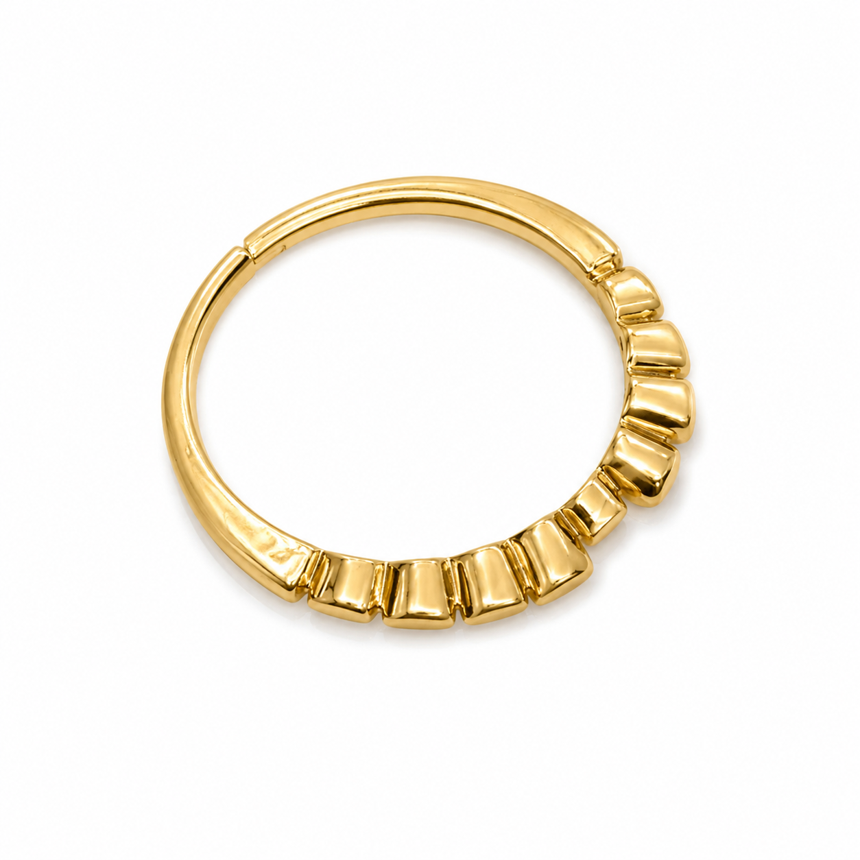 14KT Yellow Gold Plain Wavy Ring [A1B4]