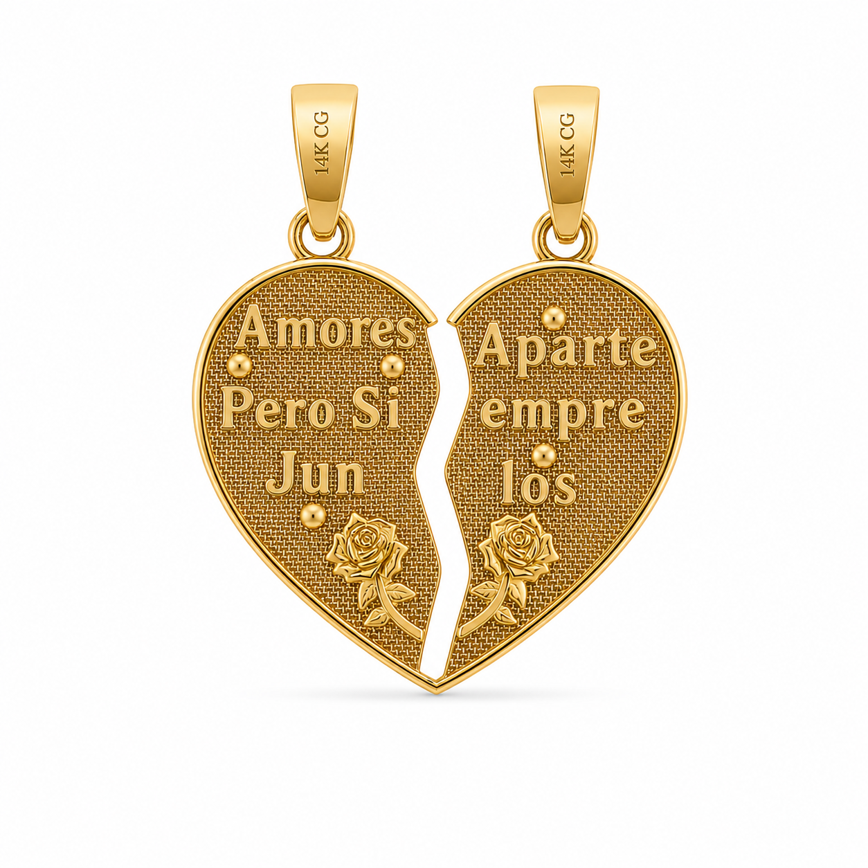 14KT Virgin Mary Crucifix Heart Yellow Gold Pendant [A2B4]
