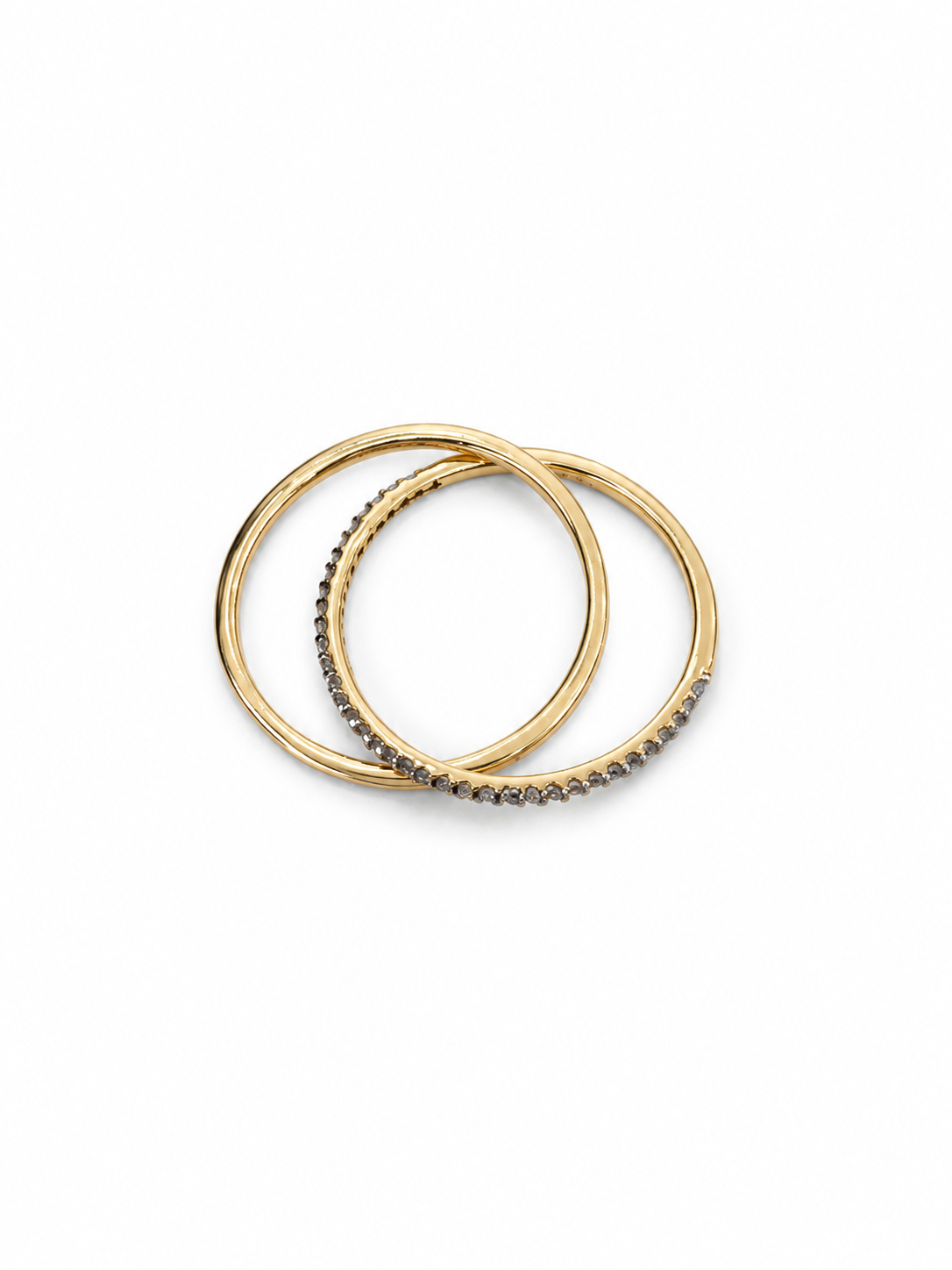 14KT Yellow Gold Looped Two Ring Set [A1B6]