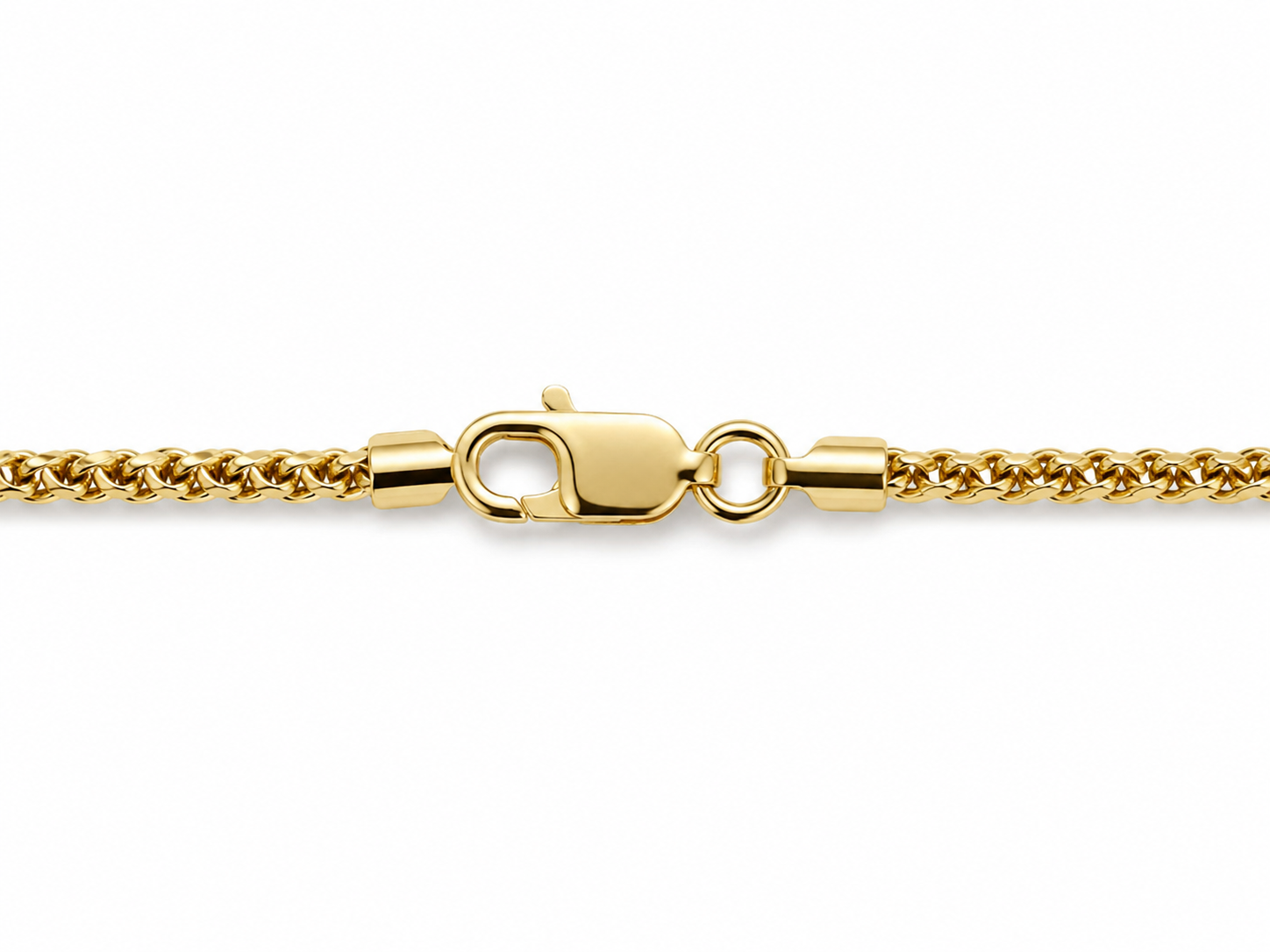 14KT Solid Yellow Gold Diamond Cut Franco 2 MM Chain