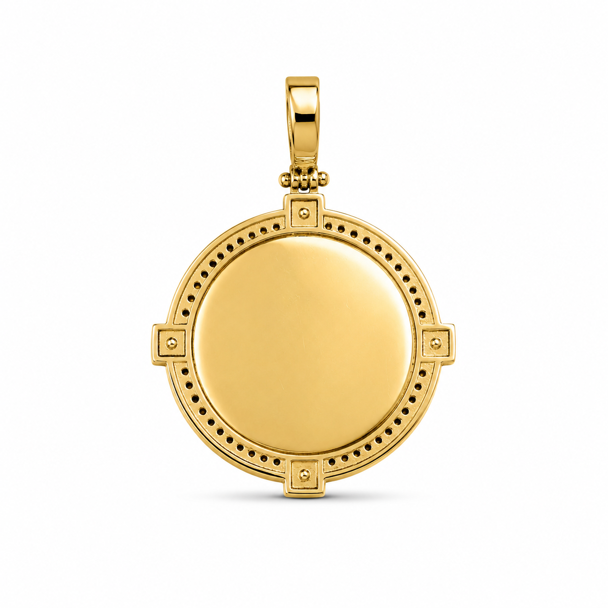 14KT Two-Tone Gold Scorpion Round Black CZ Pendant [A9B6]
