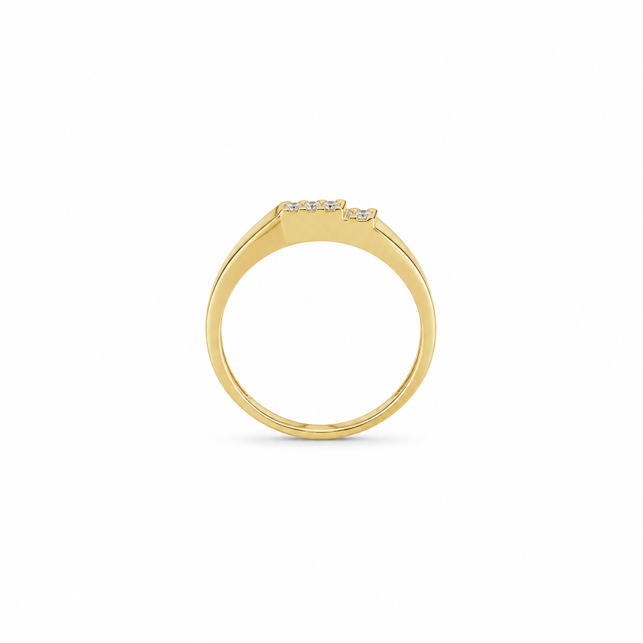 22KT Cubic Zirconium Wedding Band Yellow Ring [A2B6]