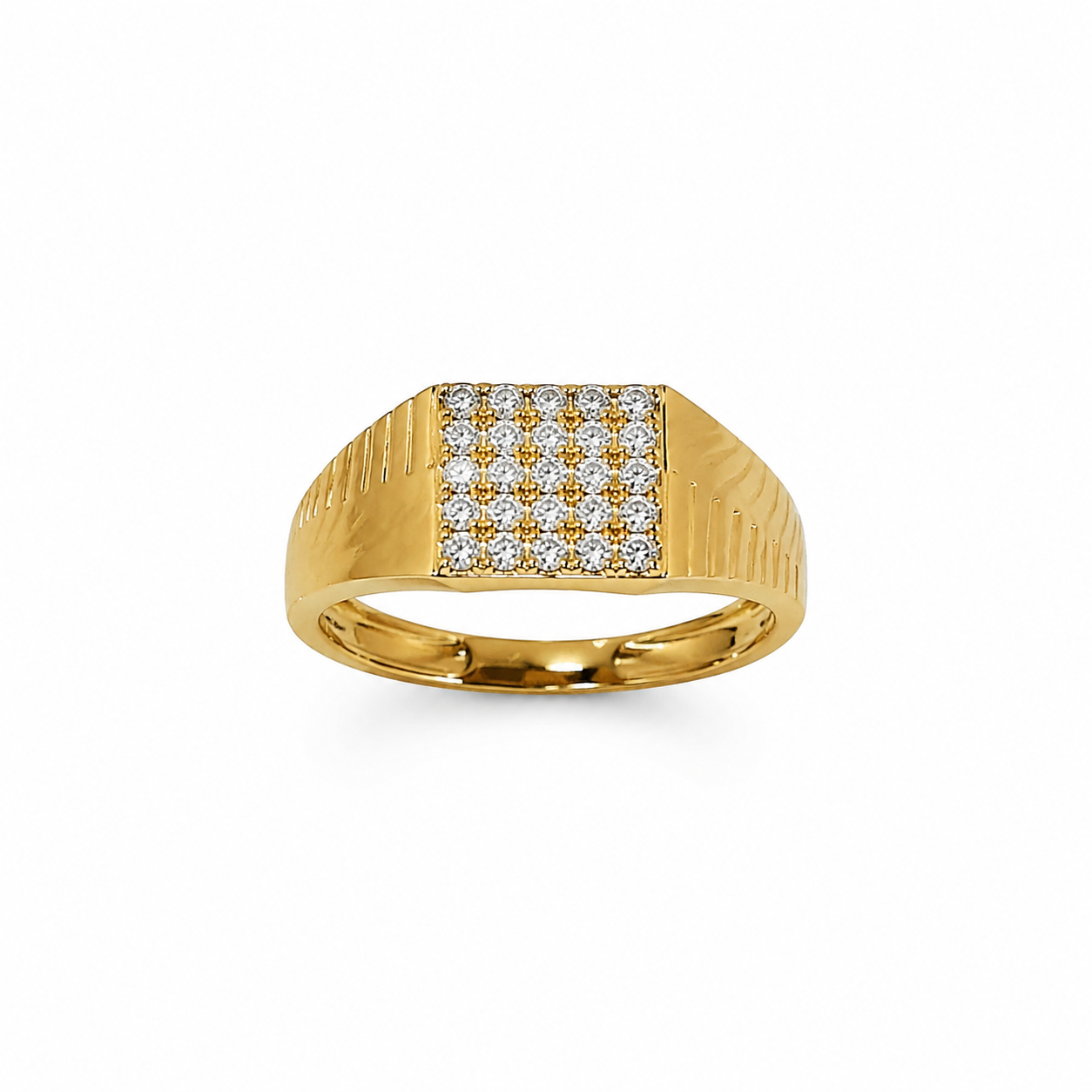 22KT Cubic Zirconium Wedding Band Yellow Ring [A2B6]