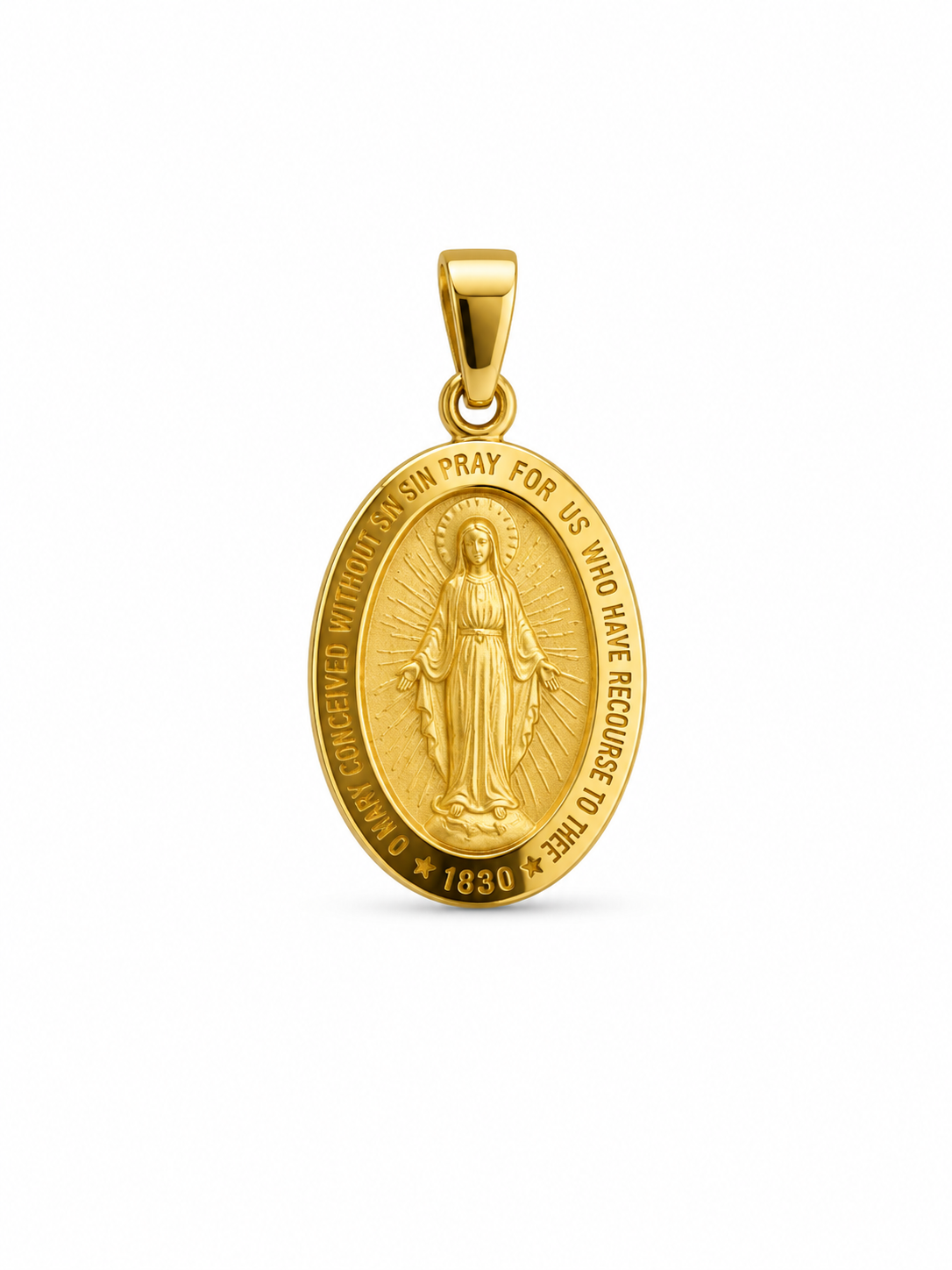 22KT Jesus Oval Yellow Gold Pendant {A1B7]